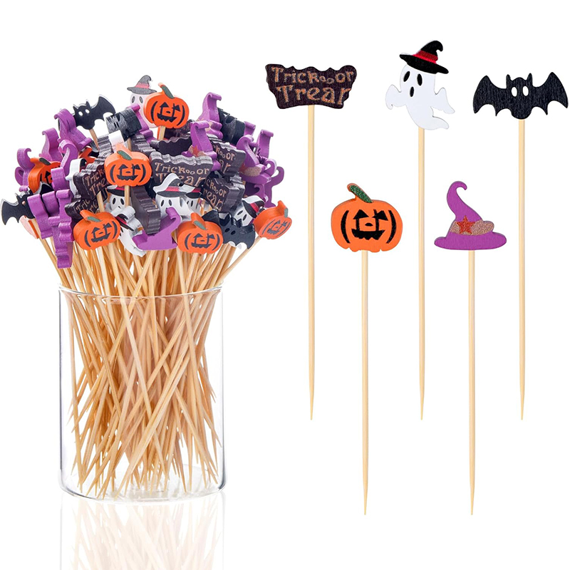 Bamboo Cutlery Set - 50/100 szt. Wykałaczki na Halloween Jednorazowe