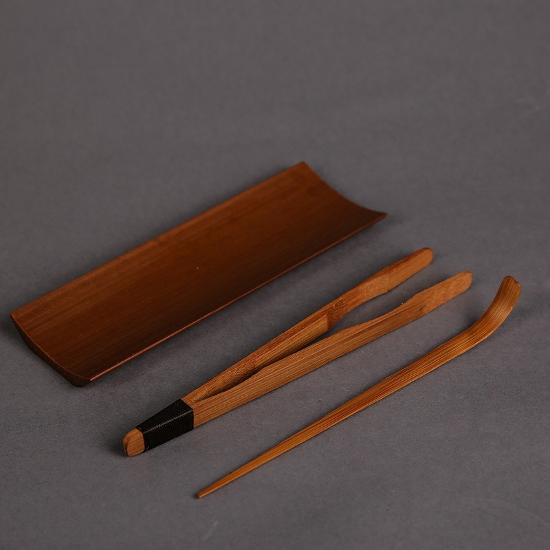Bamboo Cutlery Set - 3/4/5 sztuk bambusowy karbonizowany zestaw do
