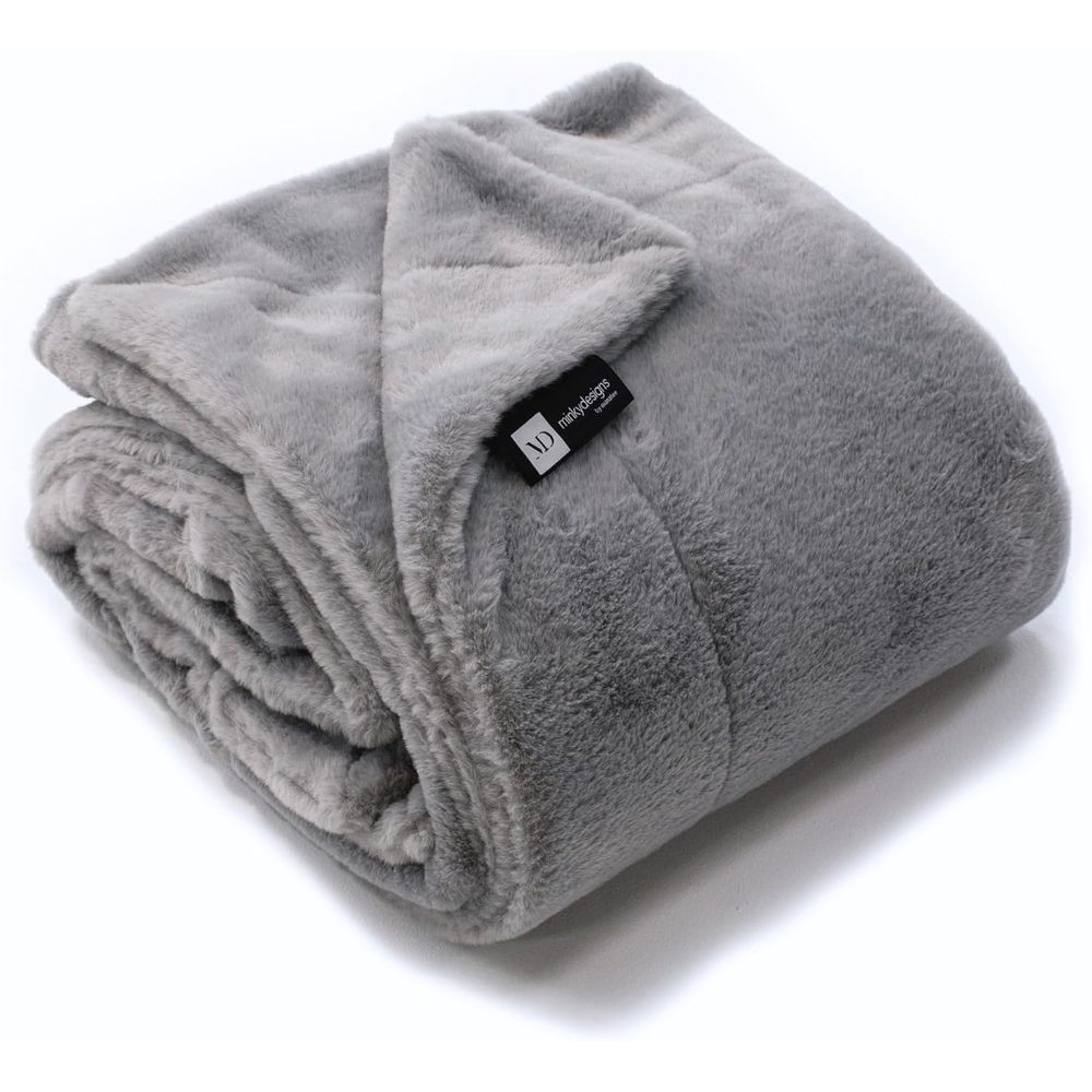 Cashmere Throw Blanket - Koc Minky Designs w kolorze popielatym