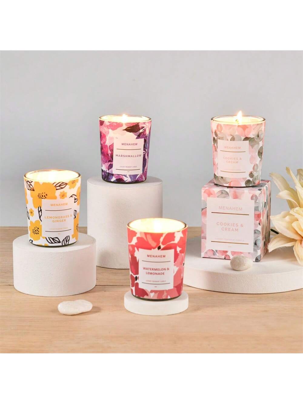 Scented Candle Luxury - Świece do aromaterapii, Wosk sojowy do