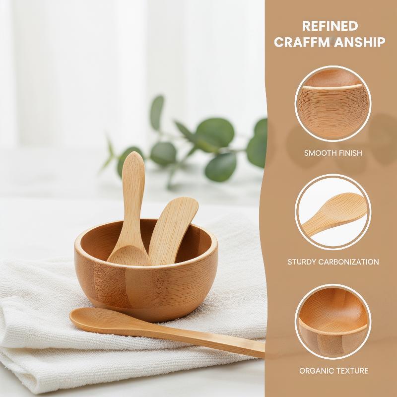 Bamboo Cutlery Set - 3 szt. Mini Bambusowe Miseczki do