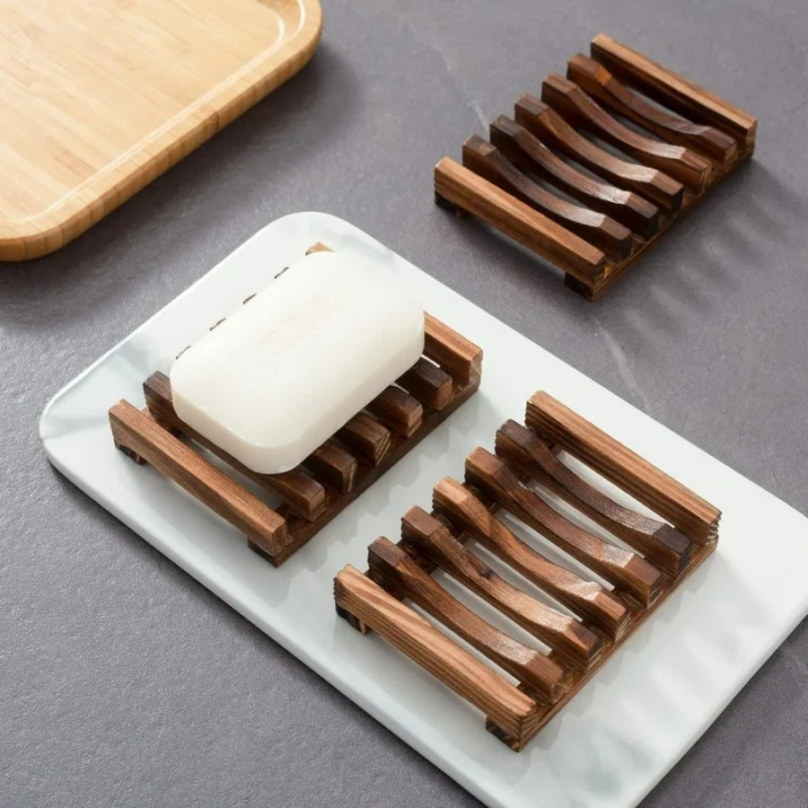 Bamboo Cutlery Set - Drewniana mydelniczka do łazienki pod prysznic,