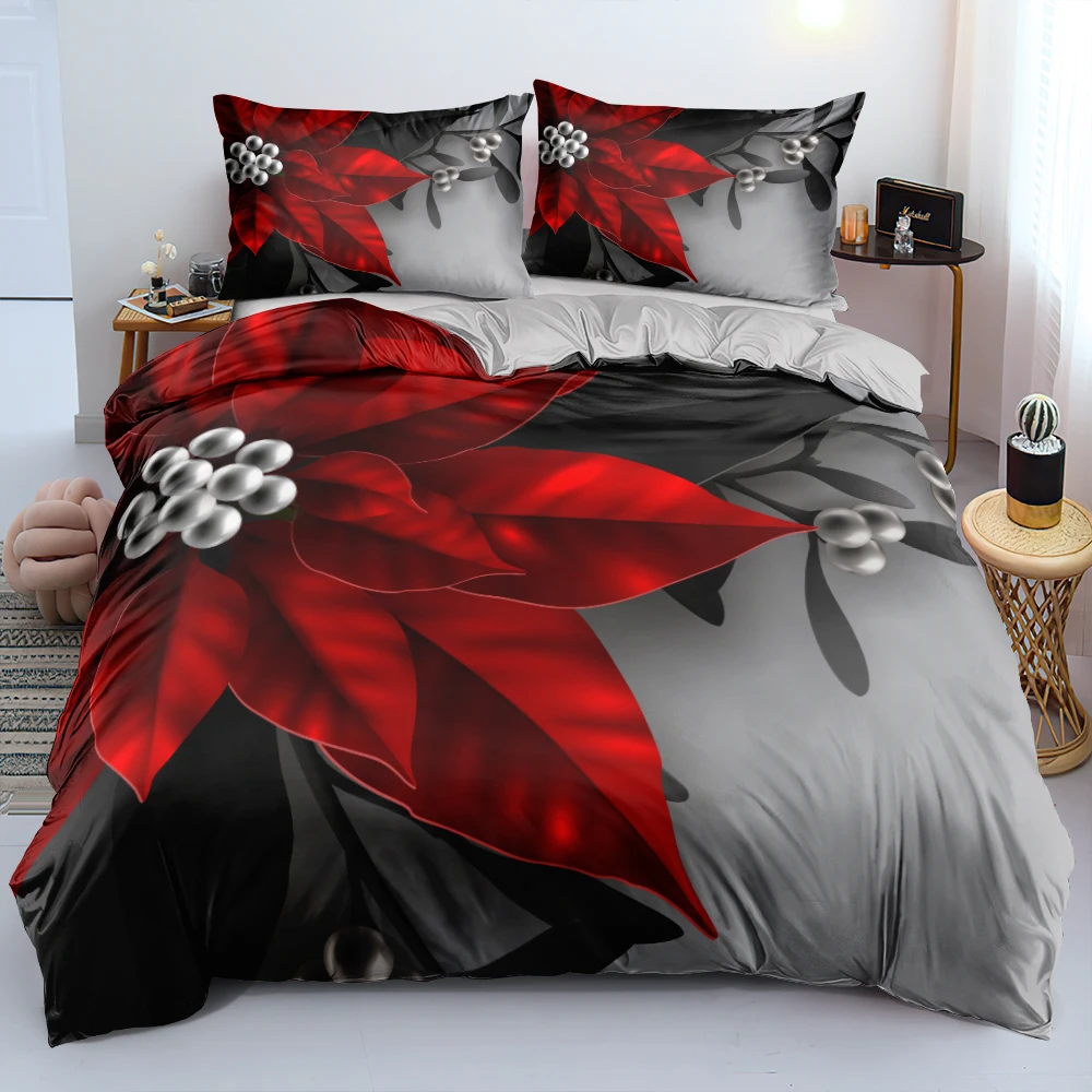 3D Zestaw Pościeli w Kwiaty –  – Linen Duvet Cover recenzja i cena