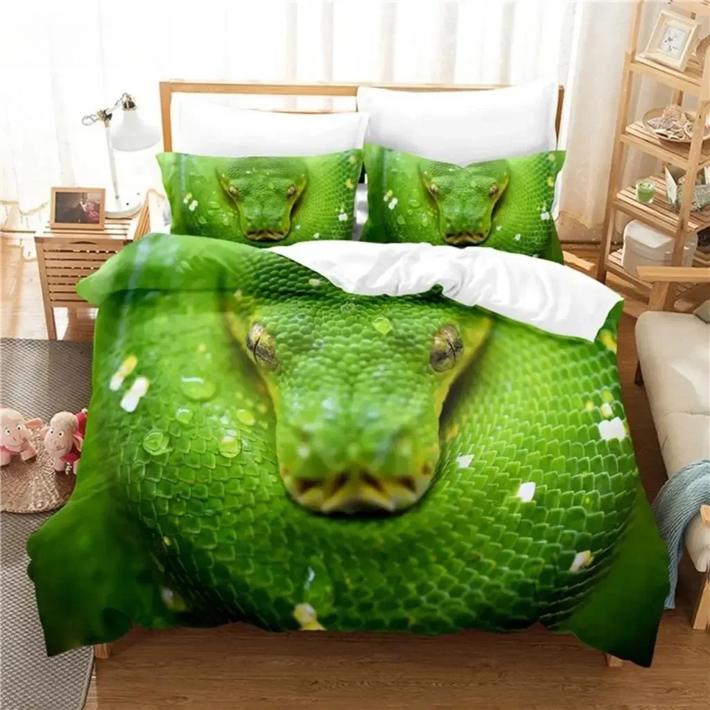 Zestaw pościeli Green Snake, z – Linen Duvet Cover recenzja i cena